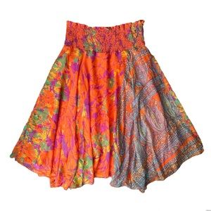 Soft Surroundings Womens Skirt Size XL Multicolor Orange Paisley Floral Flowy